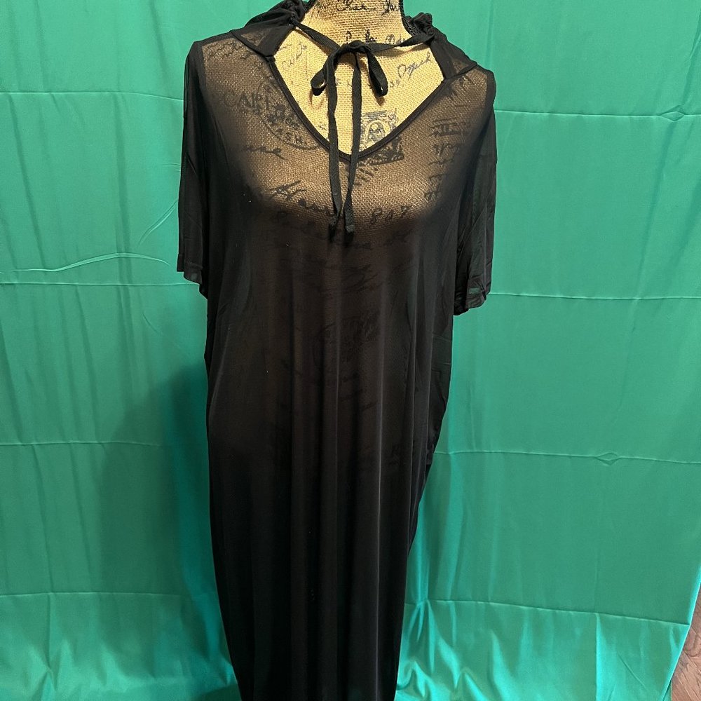 Crazy Train sheer mesh hoodie coverup